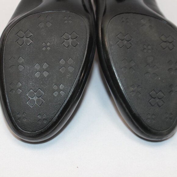 Naturalizer N5 Comfort Genuine Leather Solid Black Kitten Heels - Picture 8 of 11